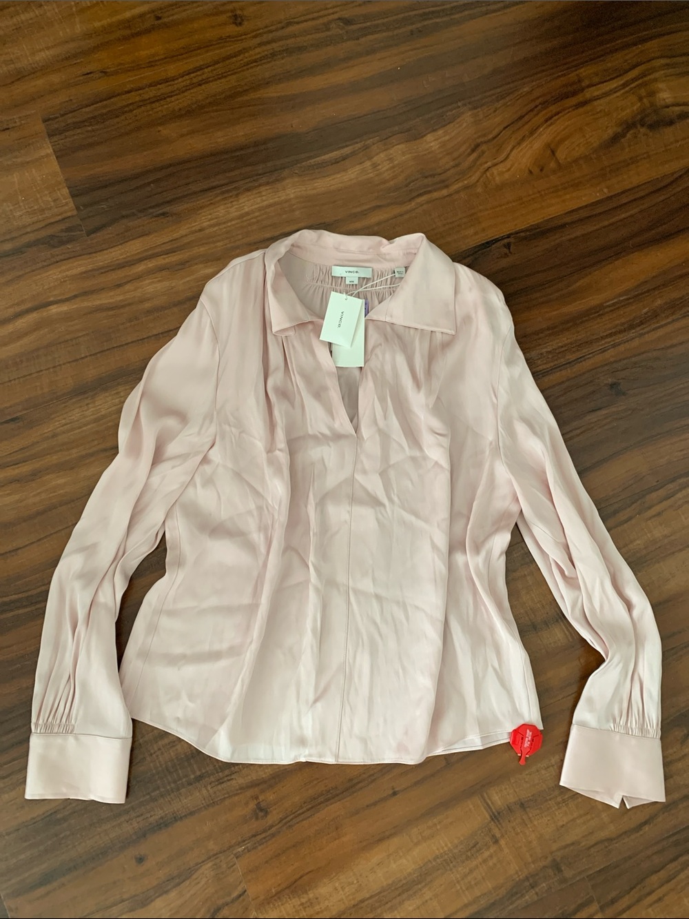 New Vince Gathered silk-blend blouse - Picture 3 of 14